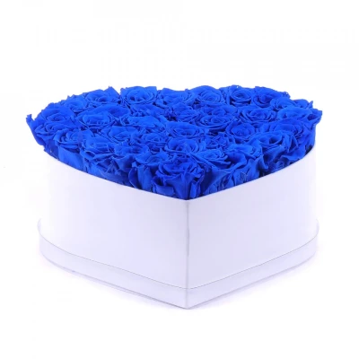 Imagine din Aranjament floral Desire cutie inima cu 41 trandafiri de sapun, Albastru (Culoare: Albastru)