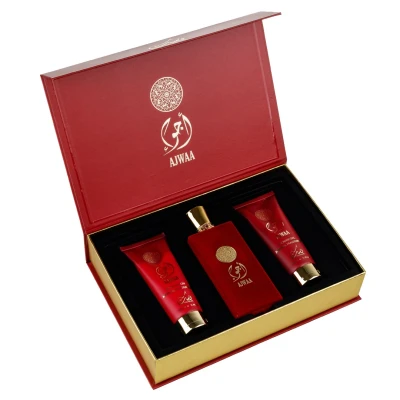 Imagine din Set cadou Ajwaa Murakaz Nusuk, Femei, Apa de Parfum 100ml + Gel Dus Lotiune corp (Concentratie: Parfum)