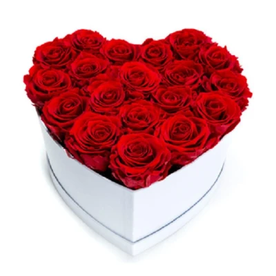 Imagine din Aranjament floral inima cu trandafiri de sapun Special S, alb (Culoare: Alb)