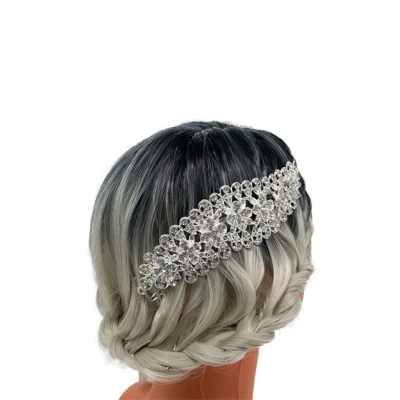 Imagine din Diadema de par Lora, cu pietre semipretioase, argintie, DL011
