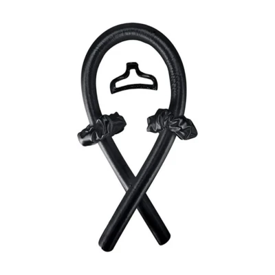 Imagine din Set dama, Ondulator fara caldura pentru bucle naturale, 2 elastice si o clama de par, negru