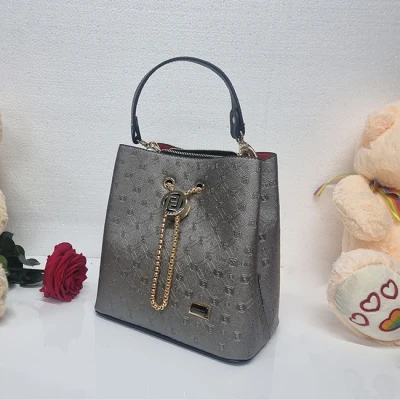 Imagine din Geanta casual Silver&amp;Polo, cu doua compartimente si curea pentru umar, Argintiu