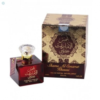 Imagine din Parfum arabesc Ard Al Zaafaran, Shams Emarat Khususi, Femei, Apa de 100 ml, Deodorant Spray 50 ml (Gramaj: Parfum)