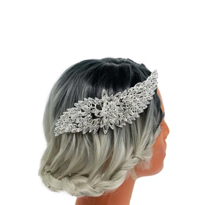 Imagine din Diadema de par Lora, cu pietre semipretioase, argintie, DL012