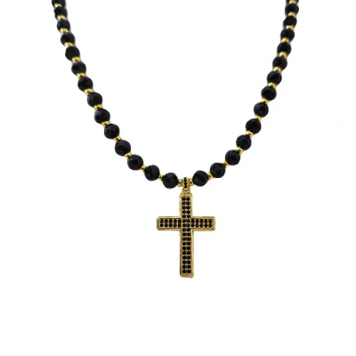 Imagine din Colier unisex din inox, Desire, de tip rozariu, cu pandativ cruce, ambalat in cutie deosebita, Cristale mari