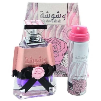 Imagine din parfum arabesc Lattafa Perfumes Washwashah Apa de 100 ml + Deodorant Spray 50 (Gramaj: deodorant)