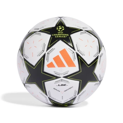 Imagine din adidas Performance UCL League Unisex Fotbal, Mărime: 38, White/black/platin met./team solar yellow