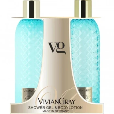 Imagine din Set cadou Vivian Gray Jasmine &amp; Patchouli, Unisex, Gel de dus, 300 ml + Lotiune corp,