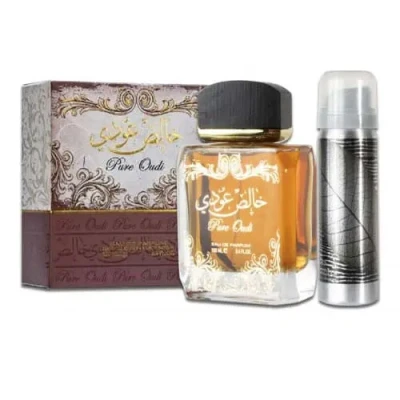 Imagine din Lattafa Perfumes Pure Oudi Apa de Parfum 100ml + Deodorant Spay 50ml (Continut set: 100 ml +50 Deodorant)