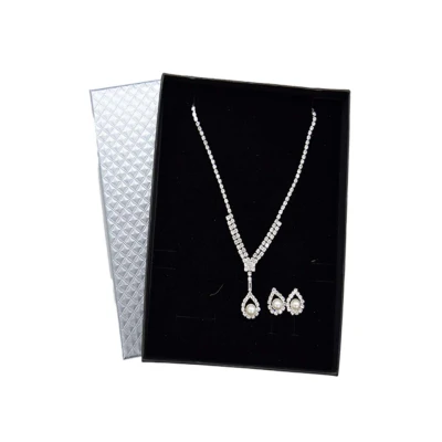 Imagine din Set Zena, cercei si colier din pietre semipretioase, argintiu, SZ012