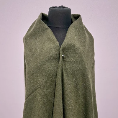 Imagine din Sal lung tip esarfa Serene Luxe, cu lurex si casmir, Verde, 200x70 cm