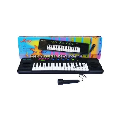 Imagine din Orga electronica de jucarie, cu microfon si 32 clape, pentru copii (Culoare: Negru)