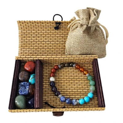 Imagine din Bratara Amethyst Energy Activating Chakras, din pietre semipretioase in cutie cadou