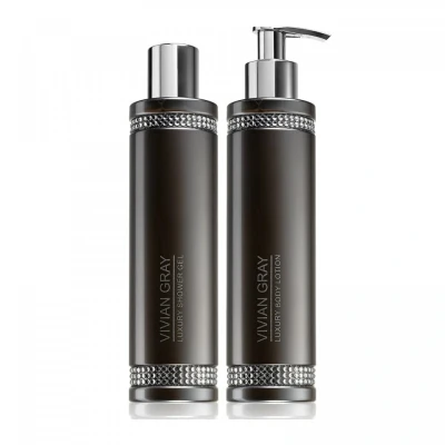 Imagine din Set cadou Vivian Gray Crystals Gray, Unisex, Gel de dus, 250 ml + Lotiune corp,