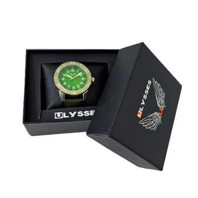 Imagine din Ceas barbatesc Ulysses ALPHA, cu quartz si cadran din otel inoxidabil, in cutie eleganta, Verde