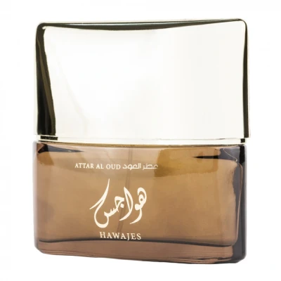 Imagine din Parfum arabesc Suroori, Hawajes Attar al Oud, Barbati, Apa de parfum, 100 ml (Culoare: alb maro)