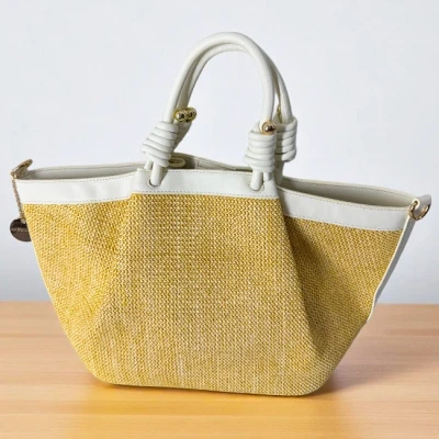 Imagine din Geanta plaja tip shopper, LiLo, cu bareta detasabila si capsa magnetica, Alb
