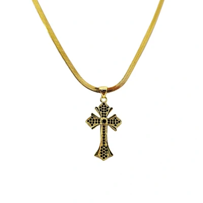 Imagine din Colier unisex din inox, Hope, cu pandativ tip cruce, ambalat in cutie deosebita, Black Crystal
